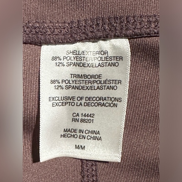 Mondetta Active Leggings Stretch Performance Pockets Crop Lavender Mauve Sz M - Picture 8 of 9